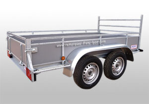 Remorque franc trailers moins de 500 kilos version AF254 double essieu dimension 254x130
