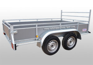 Remorque franc trailers moins de 500 kilos version AF300 double essieu XL dimension 295x155