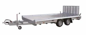 Remorque de la marque Hulco terrax spéciale avec double essieu pour engin lourds