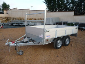 benne hydraulique grise double essieu franc trailers af250